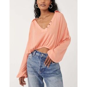 Free People We The Free Darren Tee Crop Top In "Savannah Red"